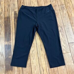 Nike Dri-FIT Black Cropped Leggings Womens Large Athletic Yoga Pants
